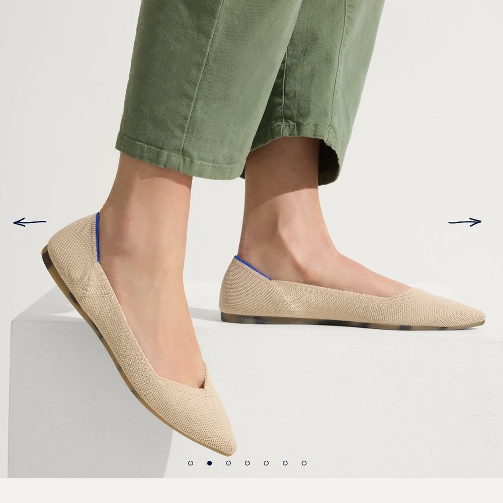 Rothys “The Point” Women’s slip on flats; New with Box; Size 6.5 Ecru SOLD $99